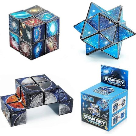 Star Cube Magic Cube 2 in 1 -setti, Yoshimoto Cube Infinity Magic 3D -palapelikubet, aivoja kehittävät pulmapelit lapsille ja aikuisille