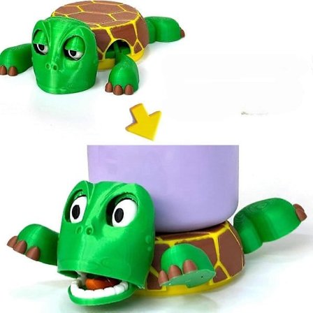 [NT] 3D-printede Skilpadde-brikker med Morsomme Uttrykk & Løftbare Lemmer, Dyr Koppholder Kontorbrikker, Unik Spøkegave for Skilpaddeelskere