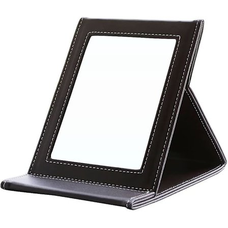 Læder Rejse Spejl Lommespejl Kompakt Spejl (brun)