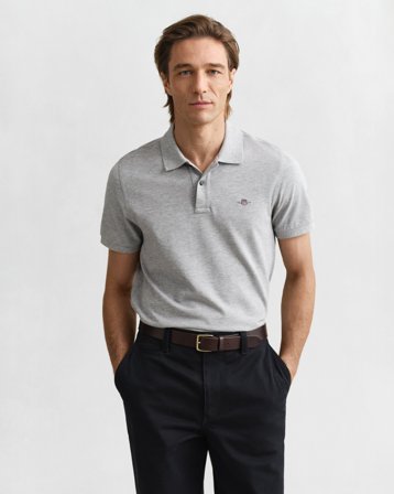 GANT Herren Regular Fit Piqué Poloshirt (XXL) Grau