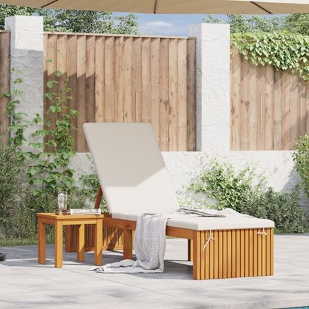 Solstol Reclining Brun 55 x 200 x 94cm Massivt akaciaträ