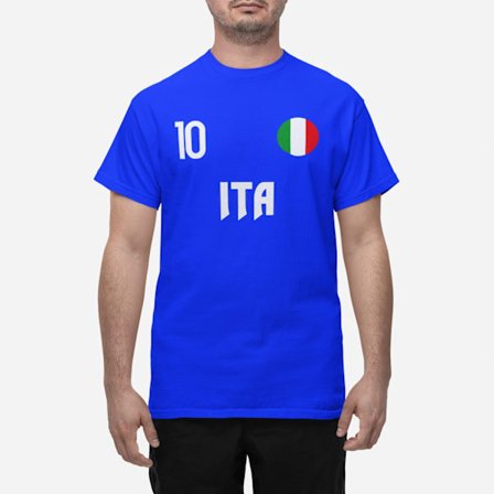 Italien landslag t-shirt i blå med ITA & 10 fotboll italy
