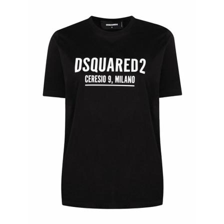 Dsquared2, T-Shirts Zwart, Dames, Maat:M