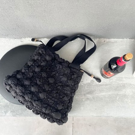 Plisserad Moln Dragsko Väskor Pläd axelväska SVART