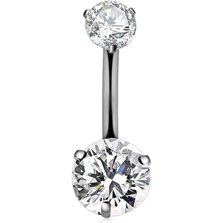 14G Massiv Titan CZ Navel Rings Belly Navel Rings 6mm 10mm Rou