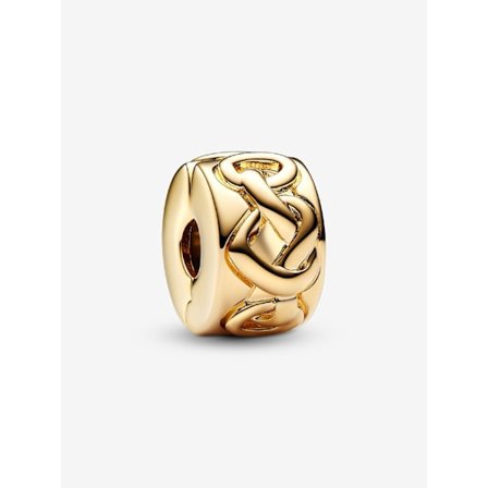 Pandora - Knutede Hjerter Clip Charm - 14k gullbelegg