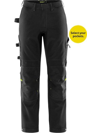 Arbetsbyxor Fristads Dam Flex hantverkarbyxa stretch 2802 GHST, dam, Svart Arbetskläder