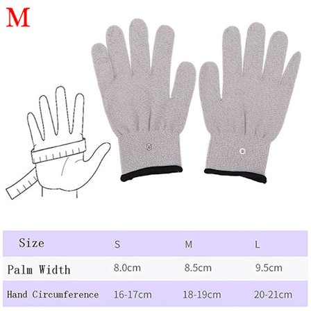 1 par ledende sølvfiber elektrodehandsker pads elektrode