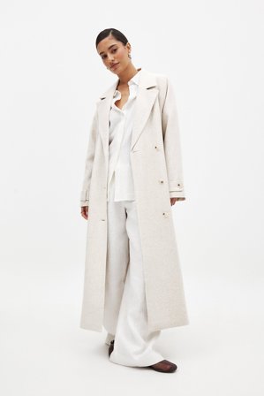 NA-KD Trench en lin mélangé - Trenchcoats - Beige - EU 44
