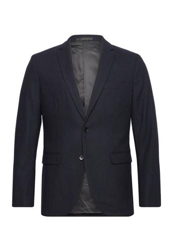 Slhslimdan Flannel Blazer O Navy Selected Homme