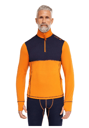 Dovre Midlayer Undertröja | 100% Merinoull Svart/grå Underlinnen & t-shirts Herr Orange XL