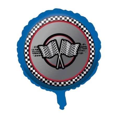 Creative Party Racing Flag Folieballong One Size Blå/Grå