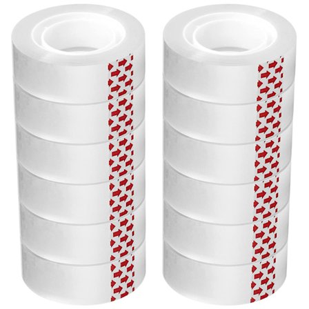 Transparent tejp, 16 rullar, 3/4 X 1000 tum, 1 tum kärna, påfyllningsrullar för tejphållare, konstruerad för användning i hemmet, på kontoret och i 