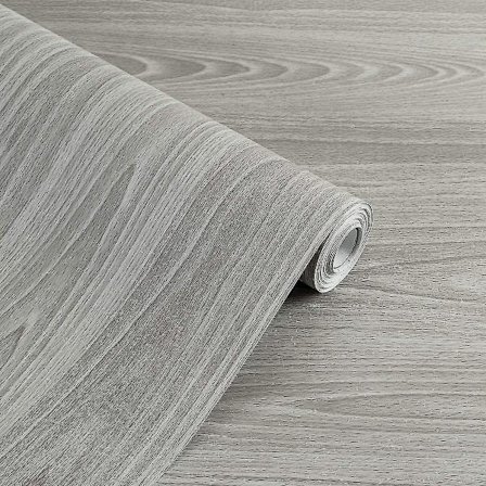 Trælook selvklæbende papir til køkkenbordsskabe, væg, bord, dør, skrivebord, grå