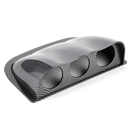 2 tommer Triple Dash Gauge Pod 3 Huller Instrumentbræt Meter Montering Beslag Universal Bil Tilbehør Kulfiber Stil