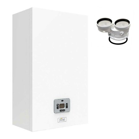 Caldaia Ferroli Theta 24 C a condensazione 20 kW camera stagna metano/gpl con kit scarico fumi sdoppiato