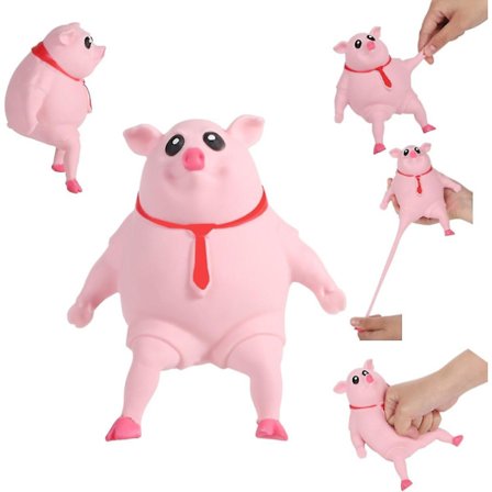 Rosa gris dekomprimer og strekk stress gris klemme gris stressavlastning morsomme dyr leketøy - Snngv