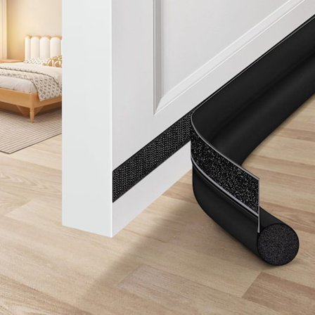Dragskydd för dörr 91 cm Svart Justerbart dragskydd för dörr Dragskydd för ytterdörr för dörrbotten Väderlister Dörrtätningslist