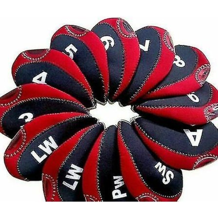 12 kpl/setti golf-mailan rautapään suojus suoja neopreeni golf-suojapäällinen