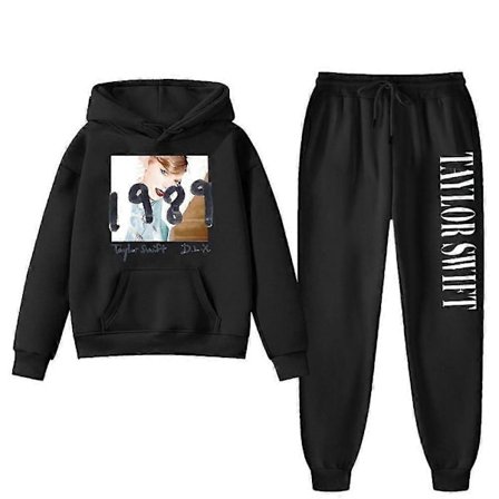 6-10 År Gamle Børn Piger Taylor Swift 1989 Casual Print Tøj Hættetrøjer Hættetrøjer Hættetrøjer Joggingbukser Sportstøj Sæt - Perfekt