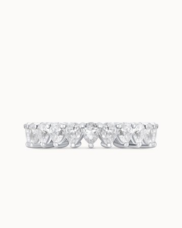 Louelle alliansring i 18K Vitguld