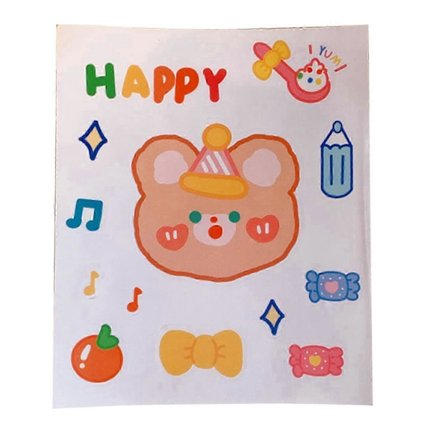 Sarjakuva Karhu Tarra Monitoiminen Paperi Söpö Esteettinen Juomapullo Tarra Yhteensopiva Kannettavan Tietokoneen Puhelinkotelon Kanssa