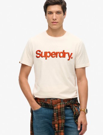 Superdry Classic Core Logo Shadow Tee - Beige - XXXL