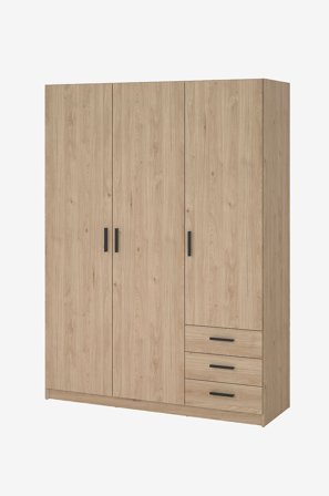 Tvilum - Sprint Garderob med 3 dörrar + 3 lådor - Paket - Brun - Garderober - Från Homeroom