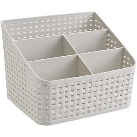 Opbevaringskurv, Kosmetikboks Organizer, Plastik Opbevaringsboks Skrivebord 5 Gitter Undergitter Opbevaringskasse Multifunktionel Opbevaring til 