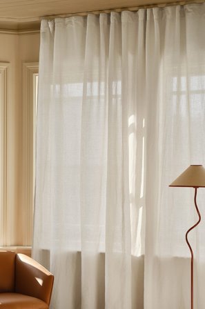 Jotex - Gardin Linmiks 1-lengde Ekstra Bred Naturhvit - LINA - Kjøp Lingardiner hos Jotex