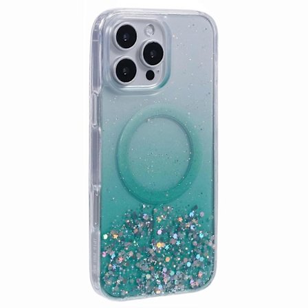 For iPhone 16 Pro Deksel Kompatibelt med MagSafe Sparkle Epoxy TPU+Akryl Telefondedeksel