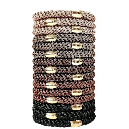 Brune Hår Elastikker - 15 Pak Tykke Hår Elastikker Ingen Skade