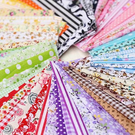 100 kpl DIY Lajitelma Kuvioituja Kukkaprintti Tilkkutyö Puuvillakangas Kangas Ompelu Tilkkutyö Kangas 100x100mm