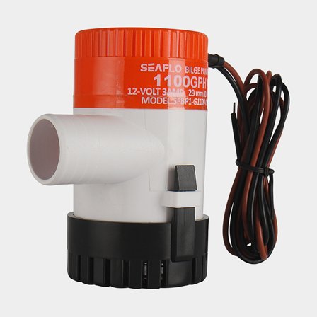 Submersible electric bilge pump SEAFLO 01-1100 GPH (69 liters / minute), 12V, manual operation start, without float switch