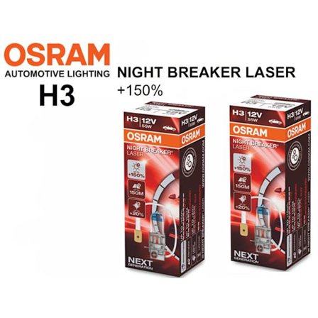 Osram H3 +150% NIGHT BREAKER LASER halogen premium PK22s