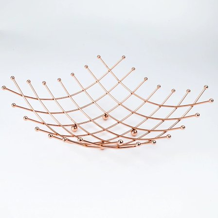 Fruktskål i koppar, förvaring, bra presentidé, robust, elegant och modern design, storlek: 26x11cm