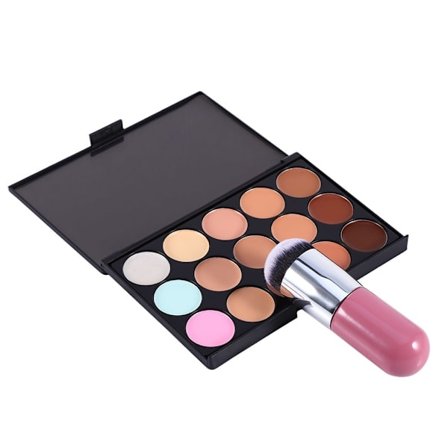 Kosmetikværktøj Makeup Børste Foundation Pudder Kosmetik Børster 15 Farver Concealer (Pink Sølv)