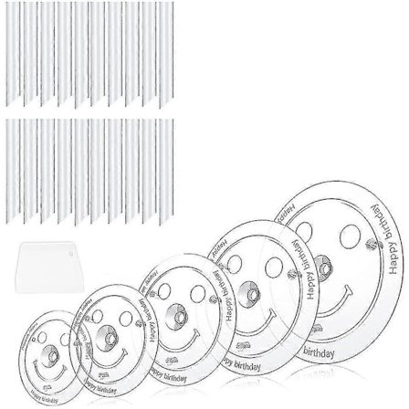 Kakun tukit monikerroksisille kakuille Kakkuvati 5 tasoa (9/12/16/20/26cm) 20 muovisella tukitangolla