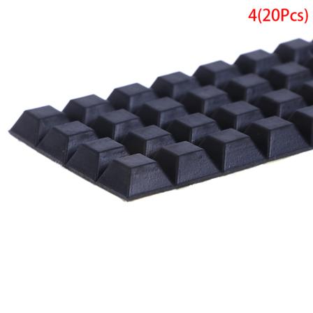 40 stk Firkantede gummiføtter selvklebende støtfangerdør Bufferstopp 4(12.5*12.5*6 20Pcs)