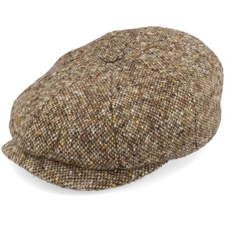 Stetson - Brun traditionalbeanie Kasket - Hatteras Donegal Wv Beige/Brown Flat Cap @ Hatstore