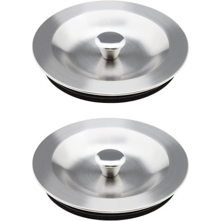The Lord of the Tools 2 stk. vask afløbsprop 90 mm 304 rustfrit stål tætningslåg vaskeprop med gummipakning til vask afløbshul