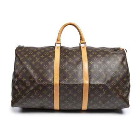 Louis Vuitton Vintage Pre-owned Keepall 55 Monogram Tas , Bruin , Dames , Maat: ONE Size Vintage Tassen