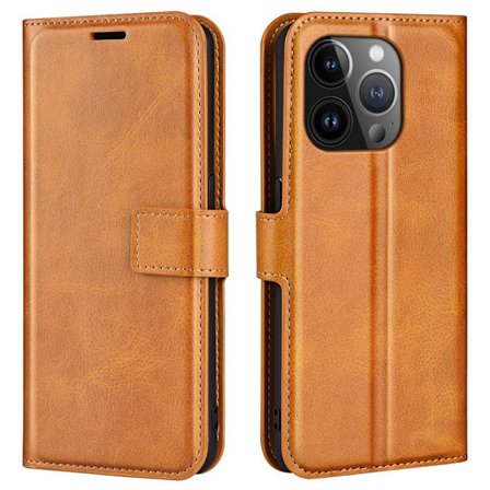 iPhone 15 Pro Wallet Leather Cognac