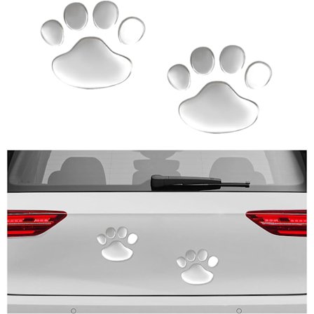 2 kpl 3D koiran tassunjäljen tarra, vedenpitävä tassunjäljen ikkunatarra autoon, söpö tassutarra