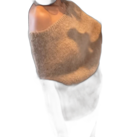 Beige stickad offshoulder topp