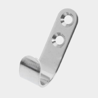 Gancho para ropa Roca, acero inoxidable, plano, 52 x 15 mm, 2 agujeros