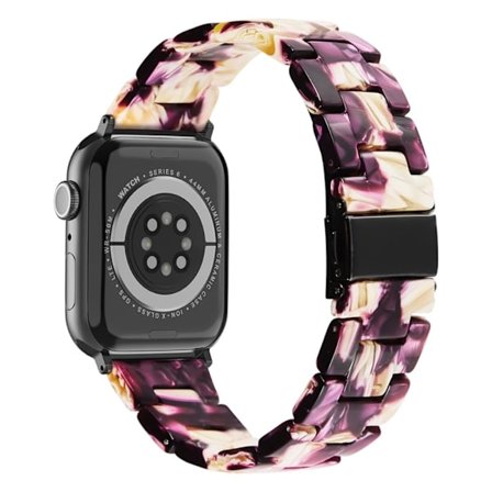 Apple Watch (45 mm) klockarmband i resinmodell - Lila Vit Mix