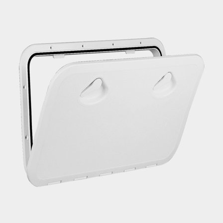 Tapa de inspección Nuova Rade Top Line, rectangular, 460 x 525 mm, con cierre, blanca