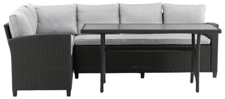 Venture Home Bentwood 5811-001 Loungeset soffa, bord, svart/grått, Utemöbler