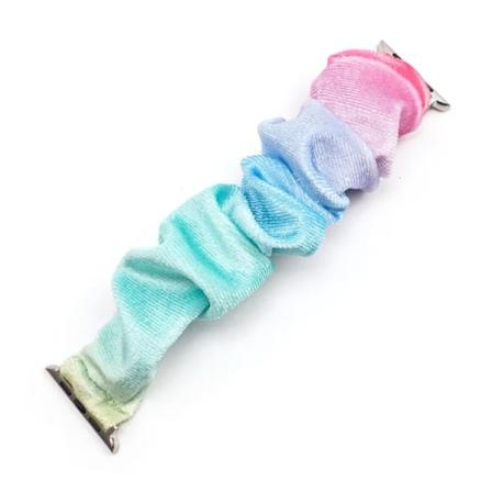 Tyg Elastiskt band för Apple Watch 7 6 5 SE 41 45 38mm Kvinnor Flickor Scrunchie Spetsband Armband Iwatch Serie 3 2 1 42 40 44 Mm FQ08 38mm 40mm 41mm